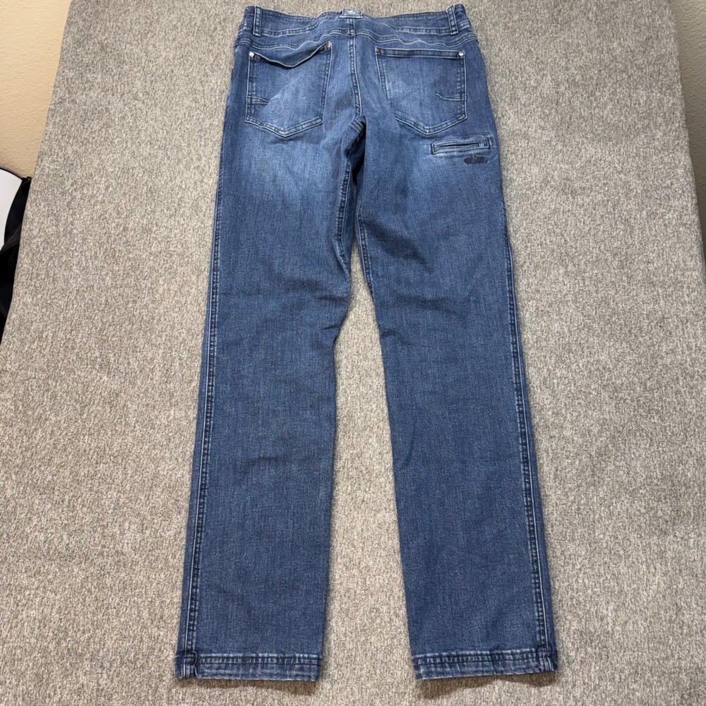Kuhl Kanvus Jean Mens 35x34 Indigo Blue Straight Leg Outdoor Performance Pants - Picture 6 of 7